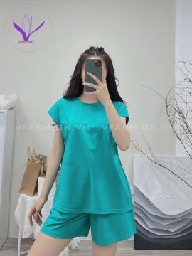 Bộ cotton đùi tay hến ống rộng (V52-2023)